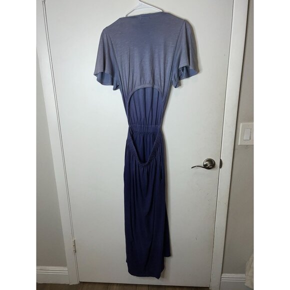 ANTHROPOLOGIE T.La Purple Ombre Short Sleeve Maxi Dress Medium WOmens - Picture 5 of 10